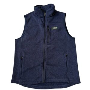 Men’s L.L. Bean Heathered Blue Sweater Fleece Vest | Size Medium